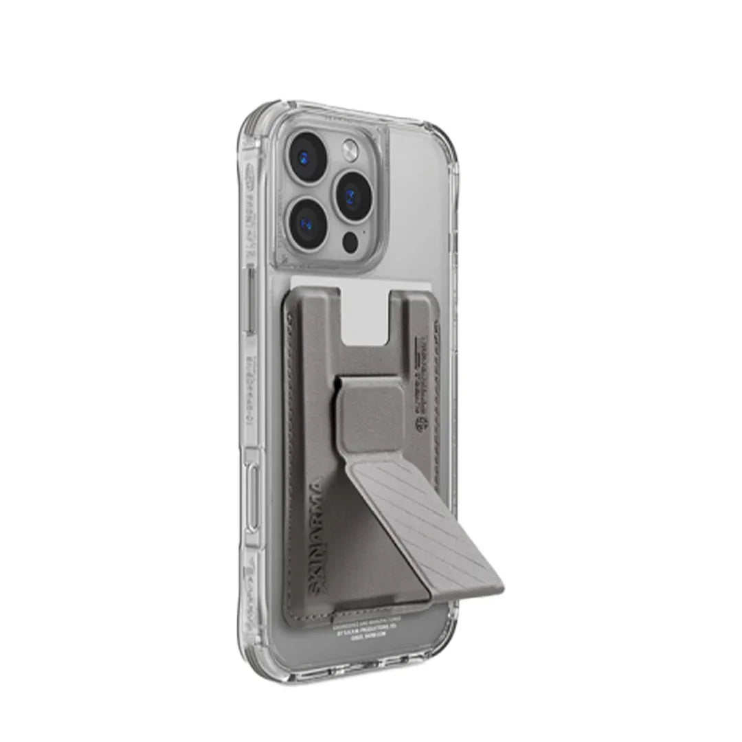 Skinarma iPhone 16 Pro Saido + Kado Cardholder - Titanium - Tashqila Skinarma iPhone 16 Pro Saido + Kado Cardholder - Titanium - Tashqila